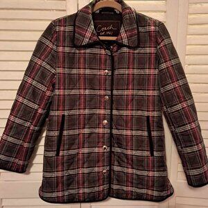 BEAUTIFUL COACH QUILTED PLAID JACKET SMALL